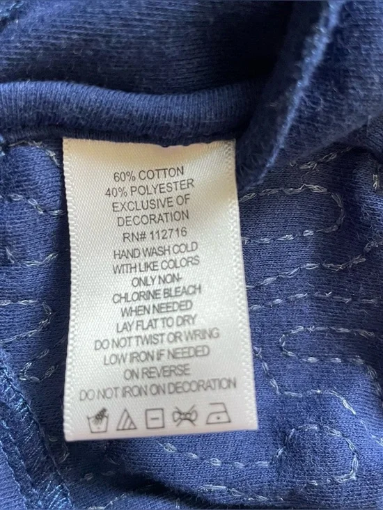 Quacker Factory women’s navy blue sequin sparkle front zip up hooded sweater - Picture 7 of 7